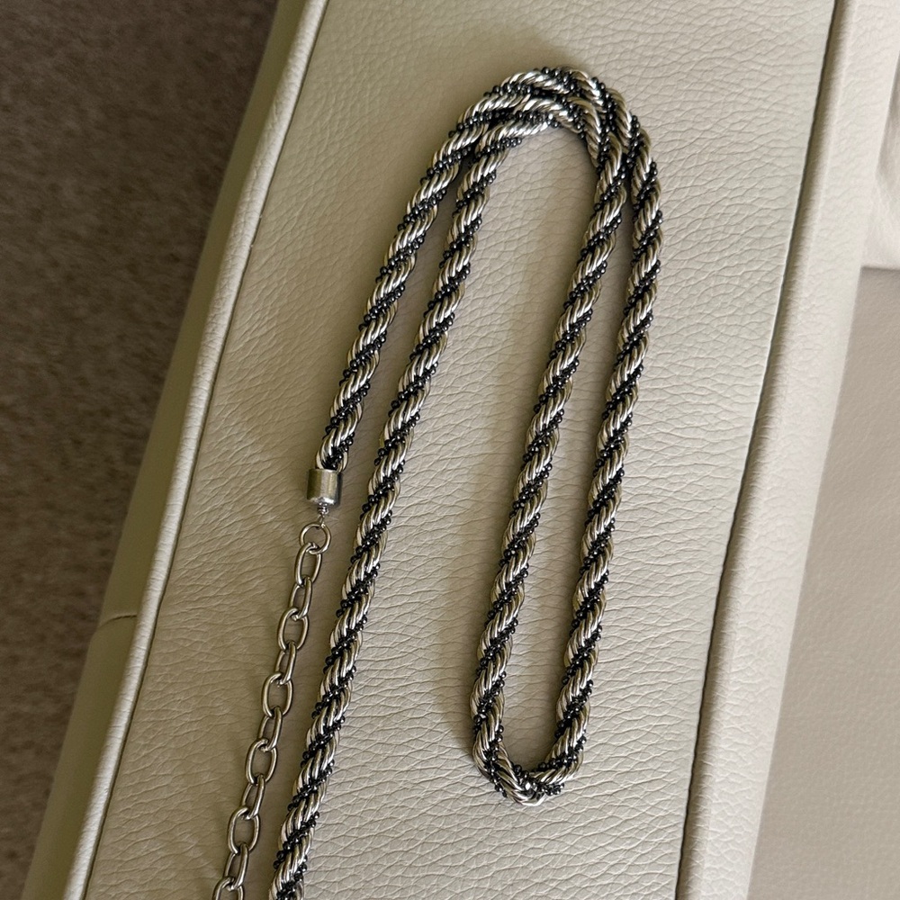 Unbranded Stylish Black & Silver Chain Belt O/S